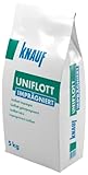 Knauf Uniflott imprägniert Gipsspachtel-Masse zum Verspachteln von imprägnierten Gipsplatten mit HRK bzw. HRAK ohne Fugen-Deckstreifen, 5 kg – Spezial-Gips, wasser-abweisende Spachtel-Masse