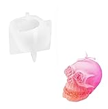 3D-Totenkopf-Kerzenform, Halloween-Silikonharz, Blumen, Augen, Totenkopf, Silikonform für DIY-Kerzen, Wachs, Putz, Polymer-Ton-Dekoration