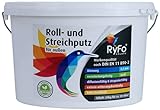 RyFo Colors Roll- und Streichputz für außen 20kg (Größe wählbar) - Rollputz für den Außenbereich und Fassaden, strahlendes weiß mit edler feinkörniger Struktur, einfachste Verarbeitung