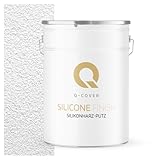 Q-COVER Silikonharz-Putz Altweiß F101 25 kg, 1,5 mm – Kratzputz, Außenputz, Strukturputz, Fassadenputz, Wasserabweisend, Selbstreinigung