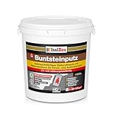 Isolbau - Buntsteinputz für Außen und Innen (Weiß, Grau, Schwarz) 25 kg - BP20 Mosaikputz Dekorationsputz Frostsicher, Wasserfest, Stoßfest
