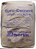 25Kg Zement CEMII/A-LL 42,5 N zum Betonieren Mauern Putzen und Herstellung von Mörtel und Beton