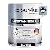 colourPlus® Badewannenlack (750ml, Weiß) 1K - glänzender Badewannenlack weiß - Lack für Badewanne - Emaille Farbe - Badewannen Farbe - Made in Germany