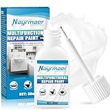 Nayrmaer Emaille Reparatur Lack, 30ml Badewannenlack, Wasserfest Fliesenlack Badezimmer Weiß, Wandfarbe Ausbessern Weiß Geeignet für Badewannen, Toiletten, Fliesen, Wände, Duschen usw.