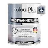 colourPlus® Badewannenlack (750ml, Weiß) 1K - seidenglänzender Badewannenlack weiß - Lack für Badewanne - Emaille Farbe - Badewannen Farbe - Made in Germany